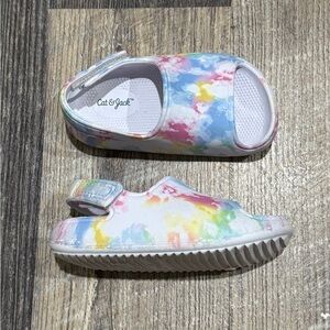 Cat & Jack Kids' Tie-Dye Beck Footbed  Sandals Sz 7